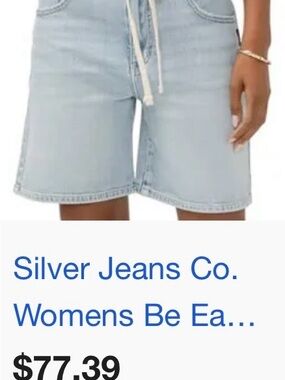 Silver Jeans Light Blue Denim Drawstring Shorts